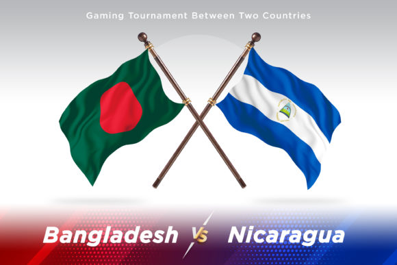 Bangladesh Versus Nicaragua Two Flags