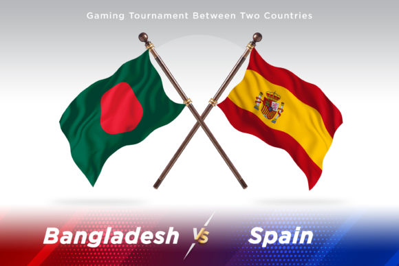 Bangladesh Versus Spain Flag Design for Creative Projects