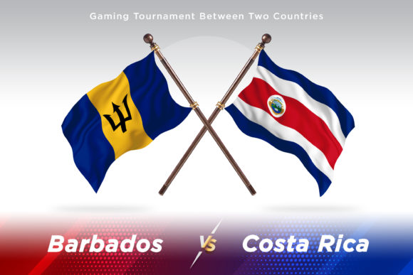 Barbados Versus Costa Rica Two Flags - A Powerful Design Resource for Comparisons and Creative Projects