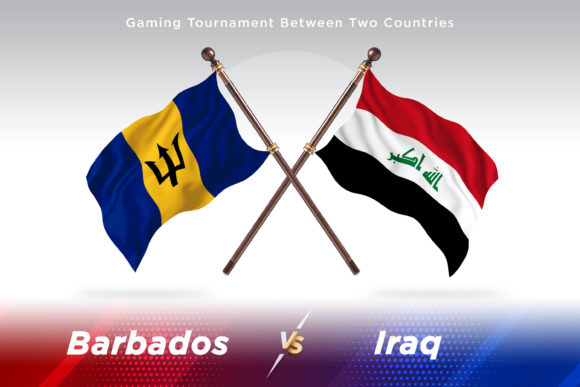 Barbados Versus Iraq Two Flags Design