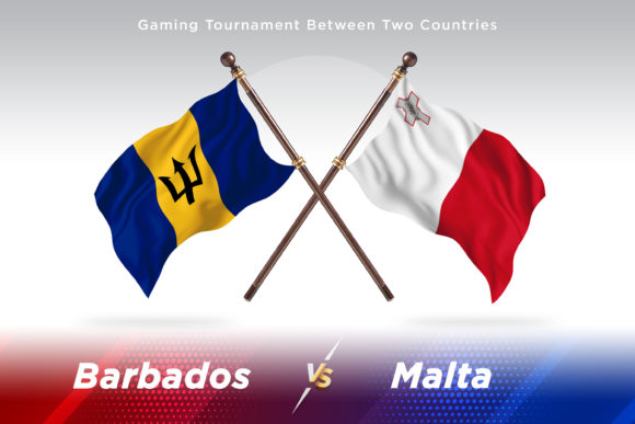 Barbados Versus Malta Two Flags Design