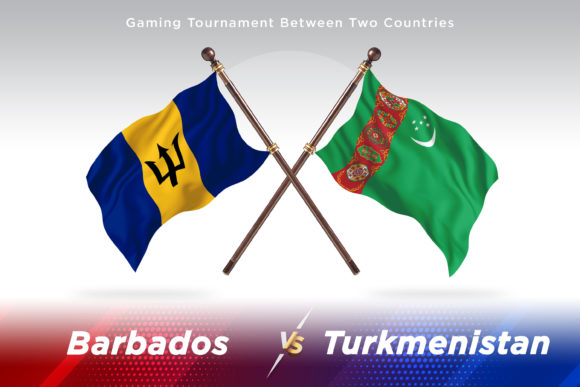 Barbados Versus Turkmenistan Two Flags